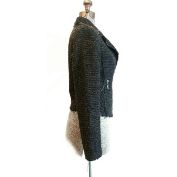 SET raw edge tweed biker jacket sz.4 - Picture 14 of 16